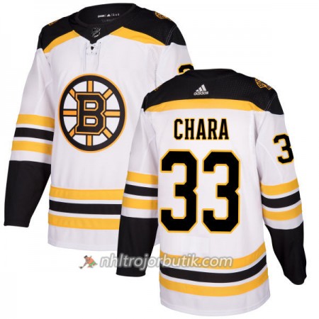 Män Ishockey Boston Bruins Tröja Zdeno Chara 33 Adidas 2017-2018 Vit Authentic
